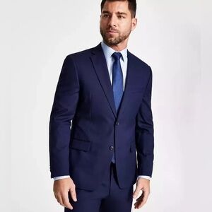 Alfani Men's Slim-Fit Stretch Navy Blue Suit Jacket Blazer Sport Coat 40 Long